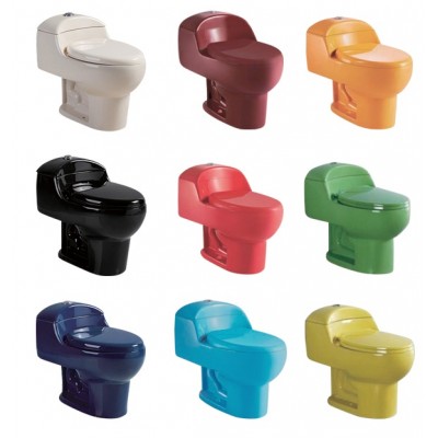 2020 siphon sanitary ware one piece colored toilets bowl with multicolor